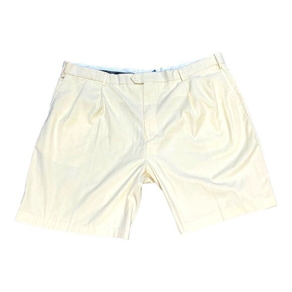 Lot 2 Pair Bocaccio Golf Men's Pleated Shorts 46 Yellow Casual Sport Pockets - Picture 2 of 7